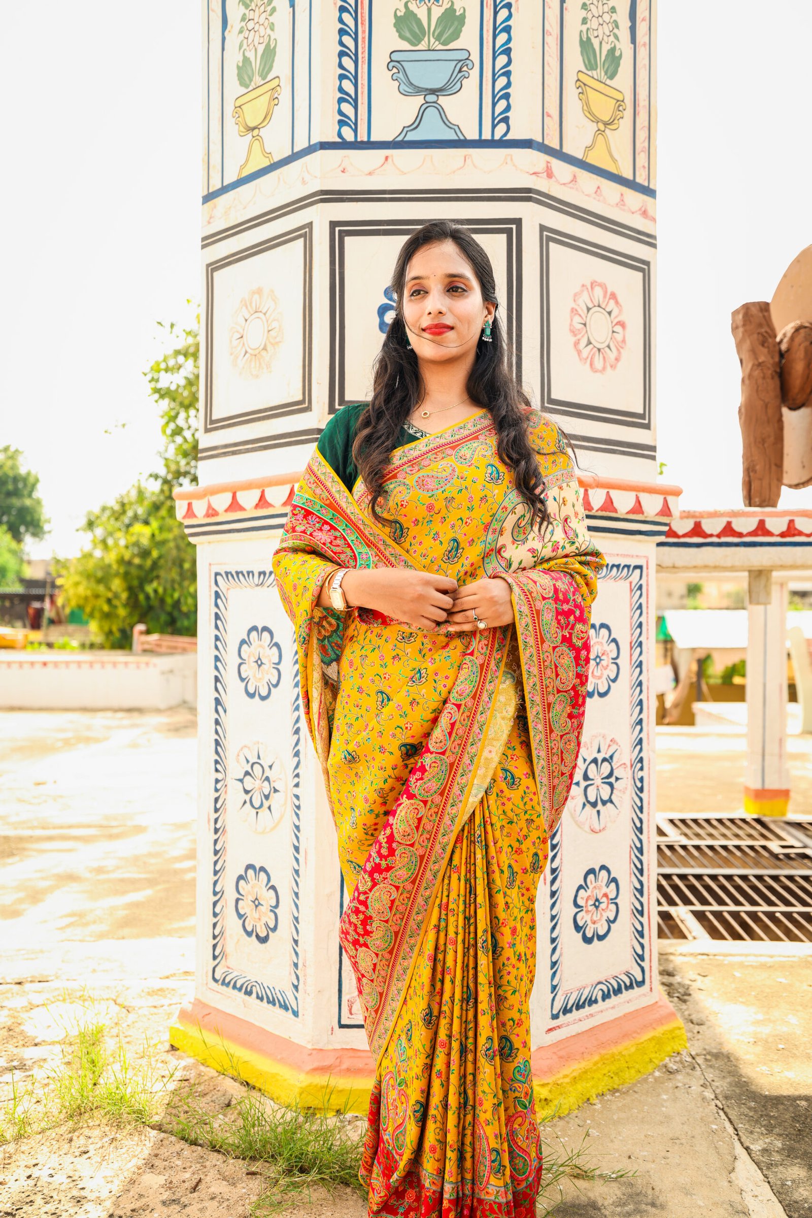 Designer Saree, Yellow Designer Saree, Saree