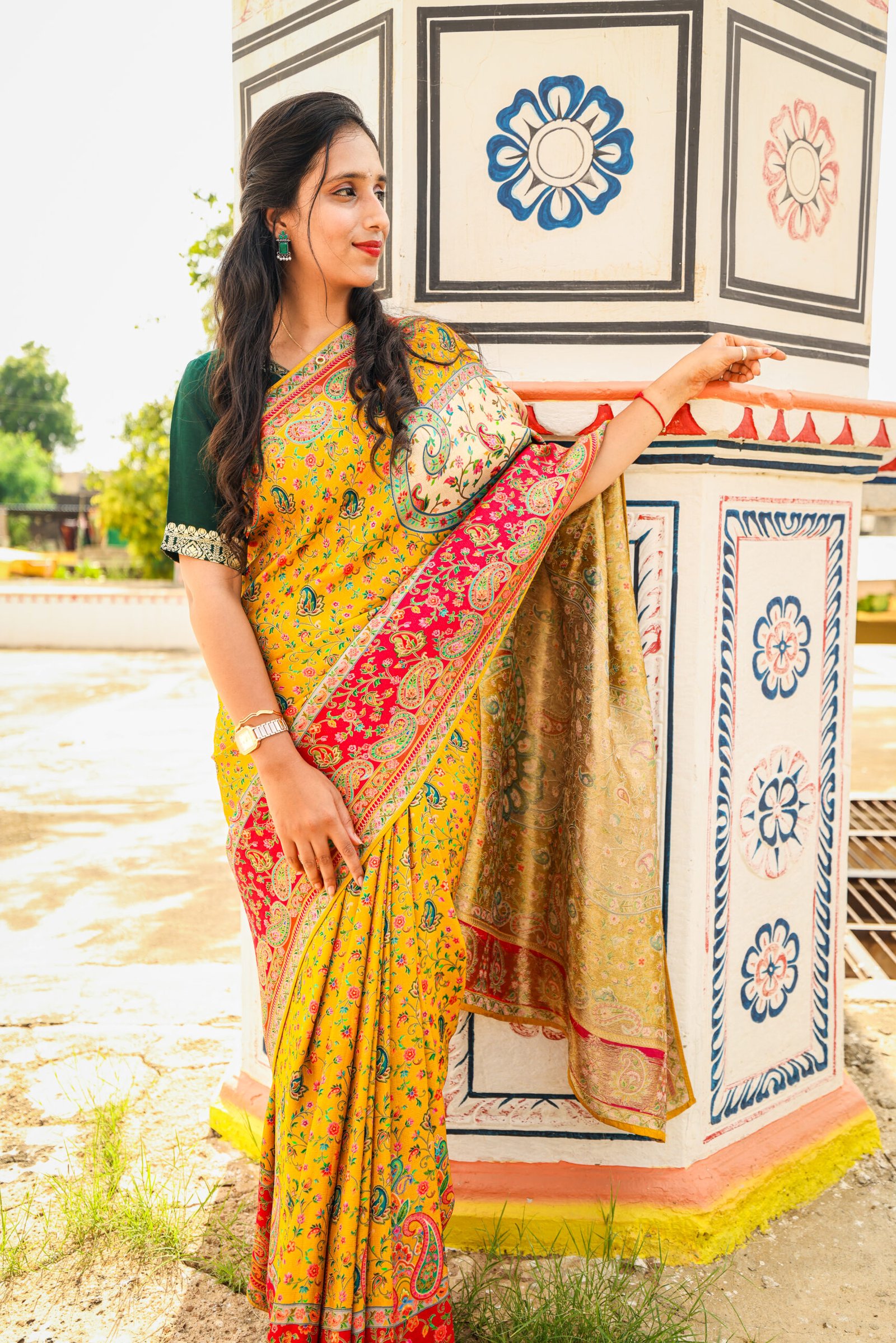 Designer Saree, Yellow Designer Saree, Saree