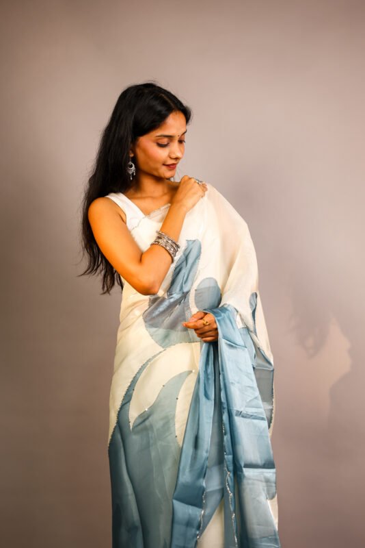 Designer Saree, Blue Designer Saree, Saree