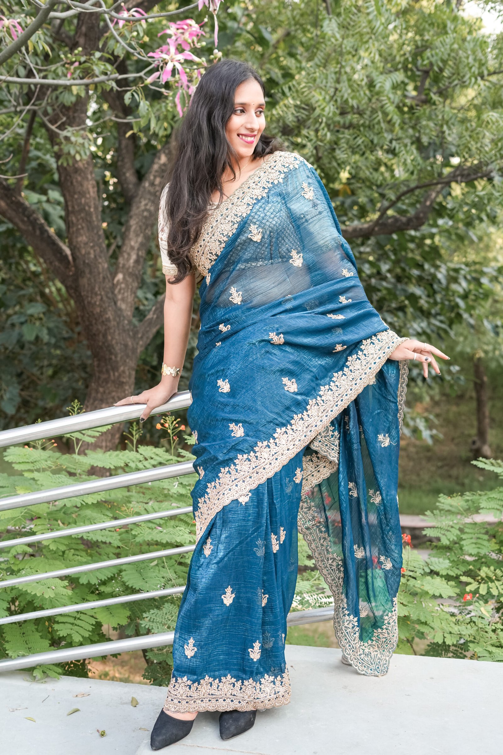 Teal Blue, Saree