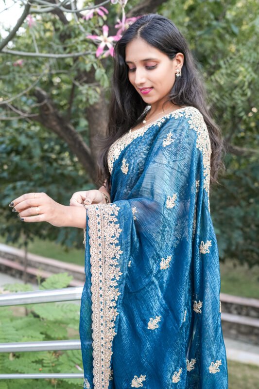 Teal Blue, Saree